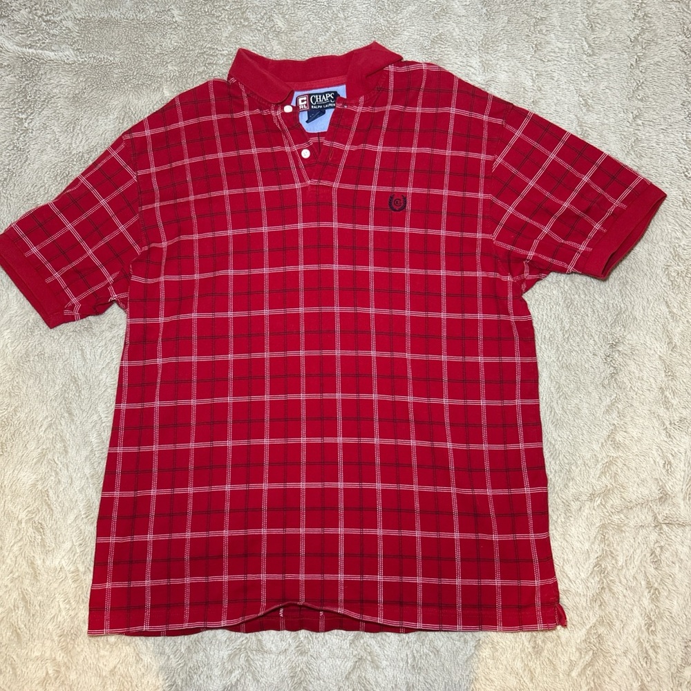 Ralph Lauren Red Plaid Short-Sleeve Polo